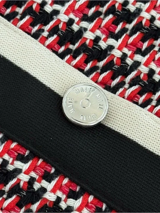 Maje Paris Romane Tweed Dress Full Zip Long Sleeve - Size 34 - Picture 11 of 12